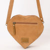ADBGA688 American Darling Heart Shaped Black Suede Leather Canteen Bag