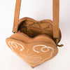 ADBGA688 American Darling Heart Shaped Black Suede Leather Canteen Bag