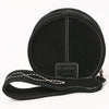 ADBGA689 American Darling Heart Shaped Black Genuine Suede Leather Canteen Bag