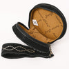 ADBGA689 American Darling Heart Shaped Black Genuine Suede Leather Canteen Bag