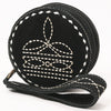 ADBGA689 American Darling Heart Shaped Black Genuine Suede Leather Canteen Bag