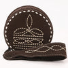 ADBGA689 American Darling Heart Shaped Black Genuine Suede Leather Canteen Bag