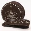 ADBGA689 American Darling Heart Shaped Black Genuine Suede Leather Canteen Bag