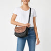 ADBGA690 American Darling Tooled Leather Flap Quilted Black Crossbody Bag