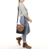 ADBGA691 American Darling Tooled Floral Quilted Leather Cross body Bag