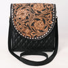 ADBGA691 American Darling Tooled Floral Quilted Leather Cross body Bag