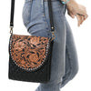 ADBGA691 American Darling Tooled Floral Quilted Leather Cross body Bag