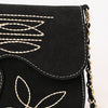 ADBGA692 Western Clutch Crossbody Bag with Cream Embroidery & Chain Strap