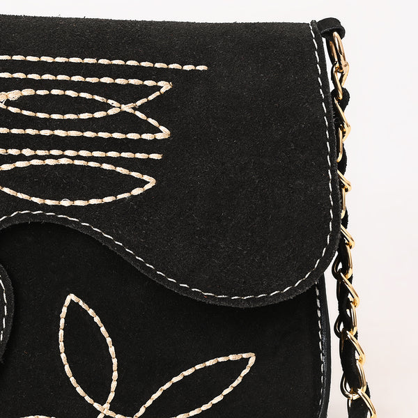 ADBGA692 American Darling Boot Stitched Genuine Suede Leather Small Cross body Bag