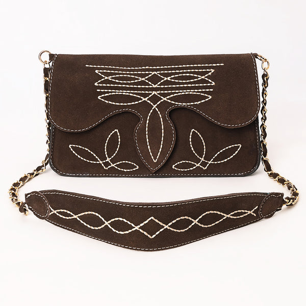 ADBGA692 American Darling Boot Stitched Genuine Suede Leather Small Cross body Bag