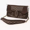 ADBGA692 Western Clutch Crossbody Bag with Cream Embroidery & Chain Strap