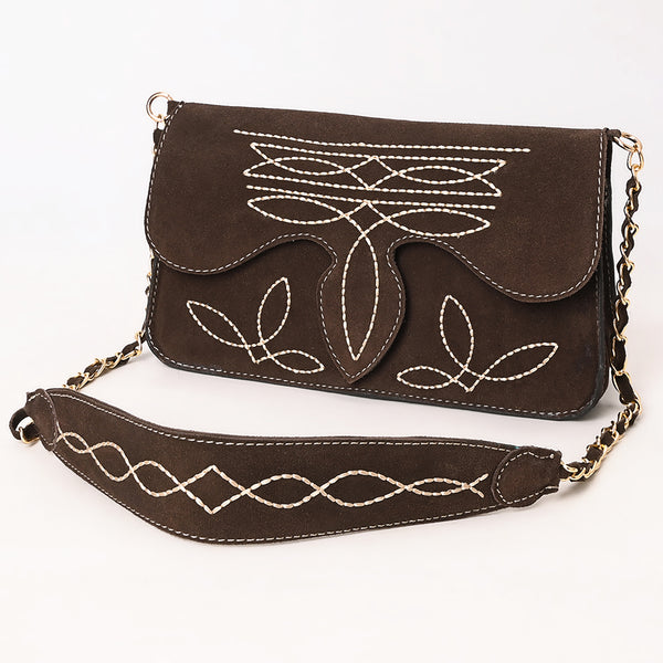ADBGA692 American Darling Boot Stitched Genuine Suede Leather Small Cross body Bag