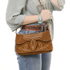 ADBGA692 Western Clutch Crossbody Bag with Cream Embroidery & Chain Strap