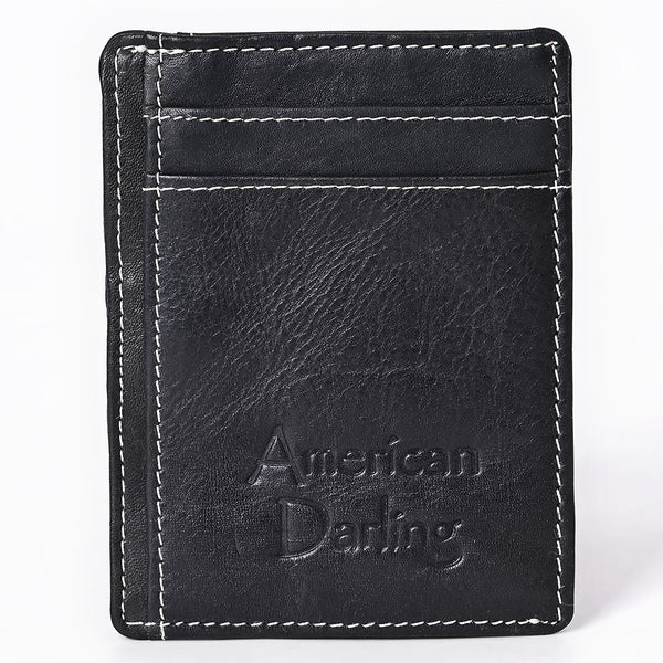 ADCCM108A Black Leather Vertical ID Card Holder - Sleek & Functional