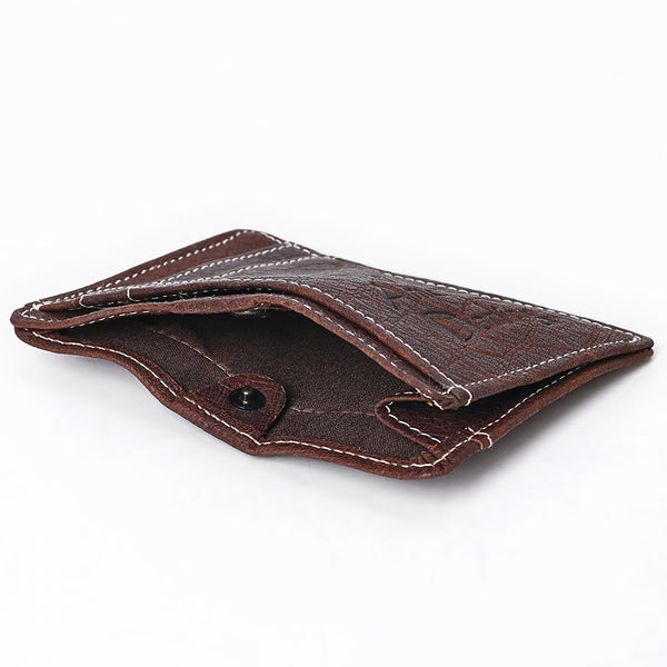 ADCCM108B Brown Leather Vertical ID Card Holder - Sleek & Functional
