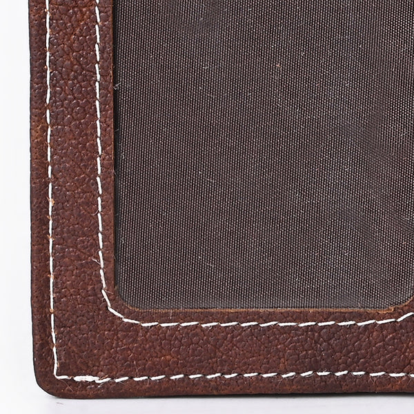 ADCCM108B Brown Leather Vertical ID Card Holder - Sleek & Functional