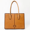 ADBGM525 Quilted Tan Leather Tote Bag - Western-Style Structured Cowgirl Handbag