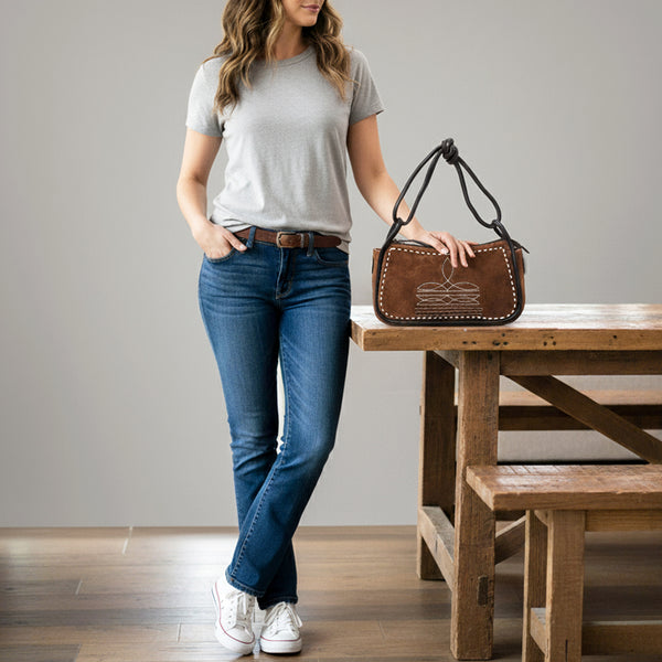 ADBGM528 Crossbody Genuine Suede Leather Women Bag