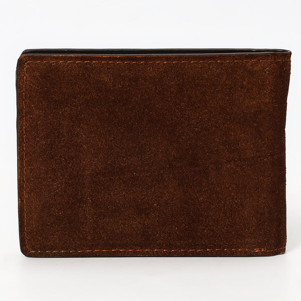 ADBGM529 Genuine suede Western Bifold Wallet - Embroidered Leather Mens Cowboy Wallet