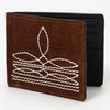 ADBGM529 Genuine suede Western Bifold Wallet - Embroidered Leather Mens Cowboy Wallet