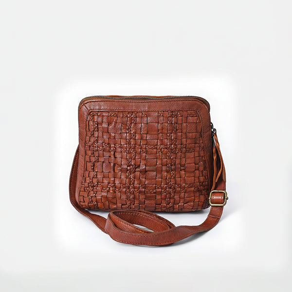 SWM116 Bronzello - Woven Leather Cross Body