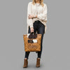 ADBGM536 Quilted Leather & Cowhide Western Backpack - Handcrafted Drawstring Rodeo Bag