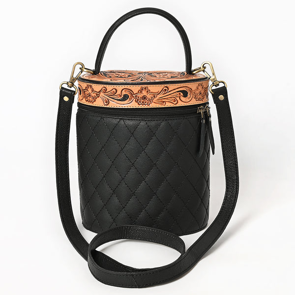 ADBGA698 American Darling Hand Tooled Floral Quilted Leather Jewelry case