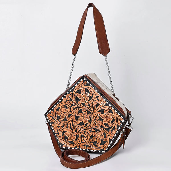 ADBGA701 American Darling Hand Tooled Hair-On Cowhide Genuine Leather Cross body Bag