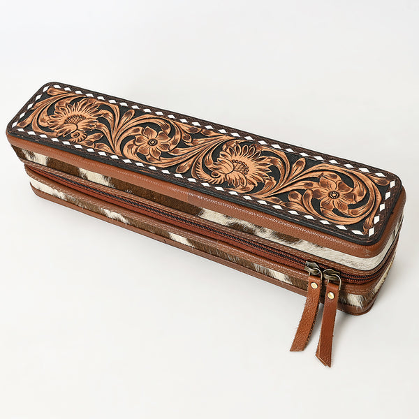 ADBGA706 American Darling Hand Tooled Floral Carved Cowhide Hair Accessories Bag