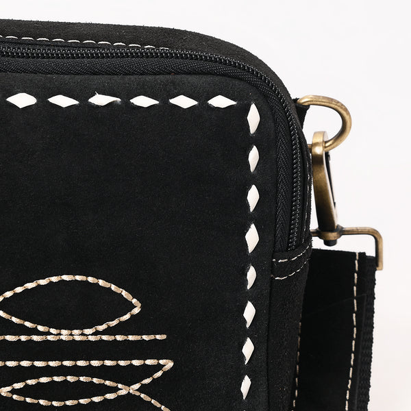 ADBGA710 American Darling Buck Stitched Genuine Suede Leather Western Camera Bag