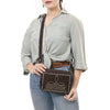ADBGA710 American Darling Buck Stitched Genuine Suede Leather Western Camera Bag