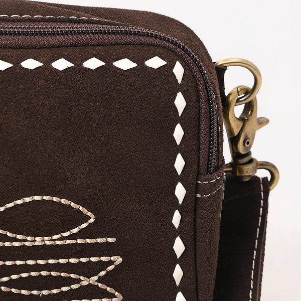 ADBGA710 American Darling Buck Stitched Genuine Suede Leather Western Camera Bag