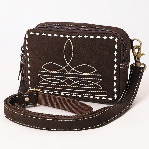ADBGA710 American Darling Buck Stitched Genuine Suede Leather Western Camera Bag