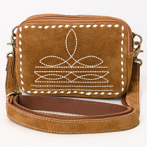 ADBGA710 American Darling Buck Stitched Genuine Suede Leather Western Camera Bag