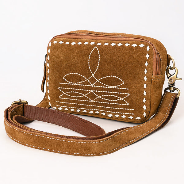 ADBGA710 American Darling Buck Stitched Genuine Suede Leather Western Camera Bag