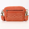 ADBGA710 American Darling Buck Stitched Genuine Suede Leather Western Camera Bag