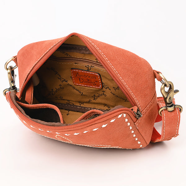 ADBGA710 American Darling Buck Stitched Genuine Suede Leather Western Camera Bag