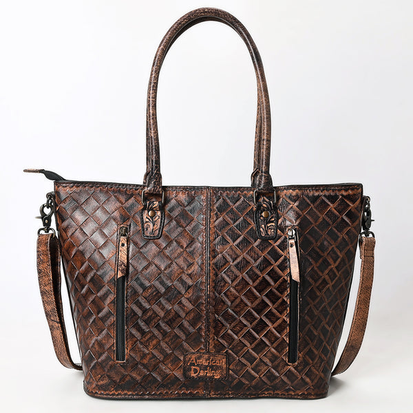 ADBG1519 American Darling Western Genuine Leather Tote Bag with Hand-Tooled Detailing | Premium Everyday Carry