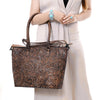 ADBG1519 American Darling Western Genuine Leather Tote Bag with Hand-Tooled Detailing | Premium Everyday Carry
