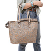 ADBG1519 American Darling Western Genuine Leather Tote Bag with Hand-Tooled Detailing | Premium Everyday Carry