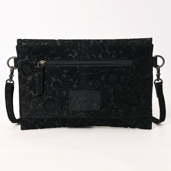 ADBG1641 American Darling Western Leather Small Cross Body Bag with Damascus Hand-Tooled Floral Accents