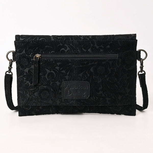 ADBG1641 American Darling Western Leather Small Cross Body Bag with Damascus Hand-Tooled Floral Accents