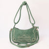 ADBGA645 Genuine suede Western Crossbody Bag with Contrast Stitching & Dual Strap Design