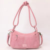 ADBGA645 Genuine suede Western Crossbody Bag with Contrast Stitching & Dual Strap Design
