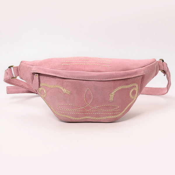 ADBGA668 American Darling Genuine Leather Fanny Pack with Boot Stitch Embroidery