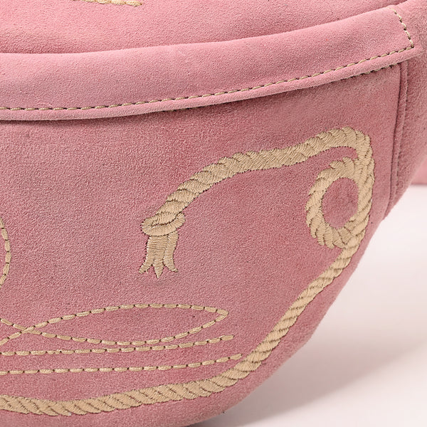 ADBGA668 American Darling Genuine Leather Fanny Pack with Boot Stitch Embroidery