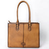 ADBGM542 Western Quilted Leather Tote Bag - Structured Cowgirl Handbag with Diamond Stitch Patch