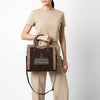 ADBG1642 American Darling Western Leather Tote Bag with Hand-Tooled Accents and Genuine Suede Body