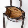 ADBG1642 American Darling Western Leather Tote Bag with Hand-Tooled Accents and Genuine Suede Body