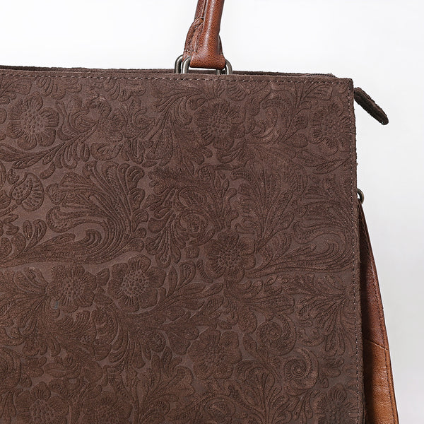 ADBG1644 American Darling Western Leather Damascus Tote Bag with Genuine Leather Handles and Spacious Interior